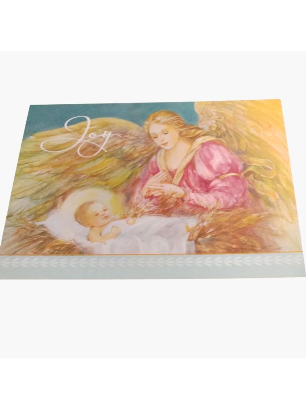 Angel Baby Joy Christmas Card Envelope Mary LaPiccolo Manger Baby Jesus